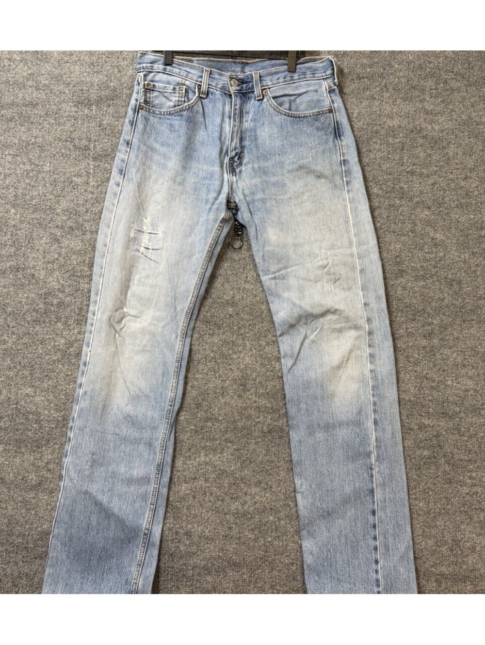 Levi's 505 Straight Fit Jeans Light Wash Distressed Men's W32 L36 Straight 🔥